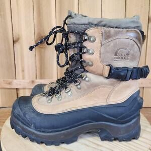 Sorel Conquest Boots Mens 9 Brown Leather Waterproof Snow Winter Insulated